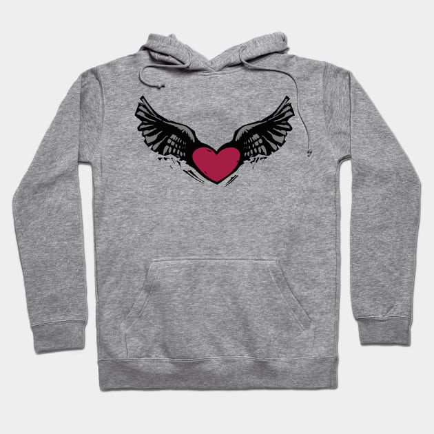 heart wings Hoodie by Creatum